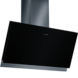 Bosch DWK098G61B Chimney Cooker Hood, Black Glass